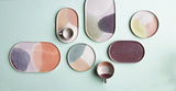 Assiettes plates ovales : rose / lilas - Collection Gallery - HKLiving