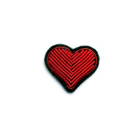 Broche "Coeur rouge" brodée main - Macon&Lesquoy