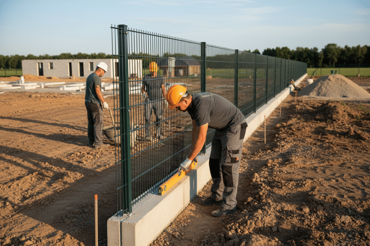 quel est le tarif pose cloture rigide avec soubassement beton